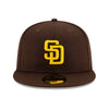 New Era Mens MLB San Diego Padres OTC 59Fifty Fitted Hat 60291257 Brown, Grey Undervisor