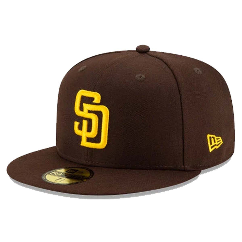 New Era Mens MLB San Diego Padres OTC 59Fifty Fitted Hat 60291257 Brown, Grey Undervisor