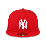 New Era Mens MLB New York Yankees Side Patch World Series 1998 59Fifty Fitted Hat 60291330 Scarlet, Grey Undervisor