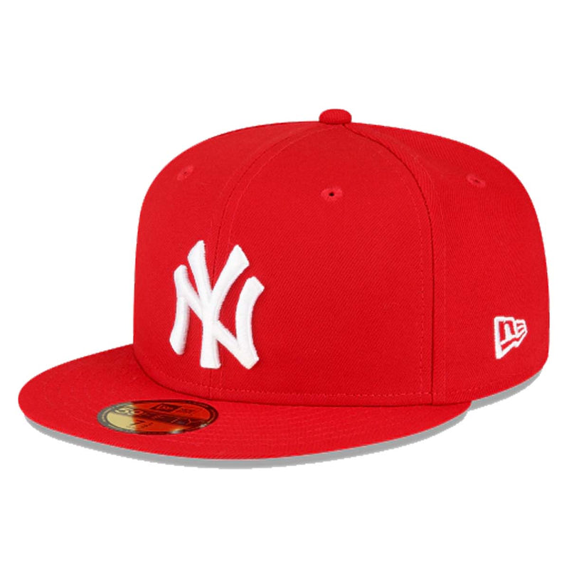 New Era Mens MLB New York Yankees Side Patch World Series 1998 59Fifty Fitted Hat 60291330 Scarlet, Grey Undervisor