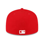 New Era Mens MLB New York Yankees Side Patch World Series 1998 59Fifty Fitted Hat 60291330 Scarlet, Grey Undervisor