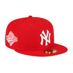 New Era Mens MLB New York Yankees Side Patch World Series 1996 59Fifty Fitted Hat 60291331 Scarlet, Grey Undervisor