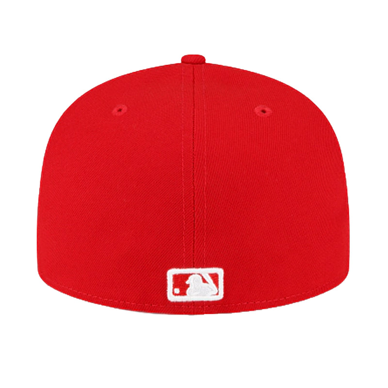 New Era Mens MLB New York Yankees Side Patch World Series 1996 59Fifty Fitted Hat 60291331 Scarlet, Grey Undervisor