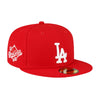 New Era Mens MLB Los Angeles Dodgers Side Patch World Series 1988 59Fifty Fitted Hat 60291335 Scarlet, Grey Undervisor