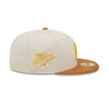 New Era Mens MLB Oakland Athletics Cordvisor 59Fifty Fitted Hat 60296387 Cream/Brown, Dark Green Undervisor