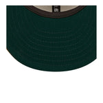 New Era Mens MLB Oakland Athletics Cordvisor 59Fifty Fitted Hat 60296387 Cream/Brown, Dark Green Undervisor