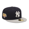 New Era Mens MLB New York Yankees Letterman 59Fifty Fitted Hat 60296432 Navy/Grey, Grey Undervisor