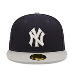 New Era Mens MLB New York Yankees Letterman 59Fifty Fitted Hat 60296432 Navy/Grey, Grey Undervisor