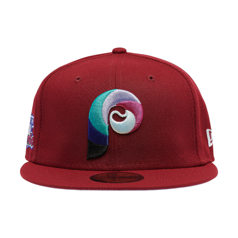 New Era Mens MLB Philadelphia Phillies Polar Lights 59Fifty Fitted Hat 60296493 Red, Lavender Undervisor