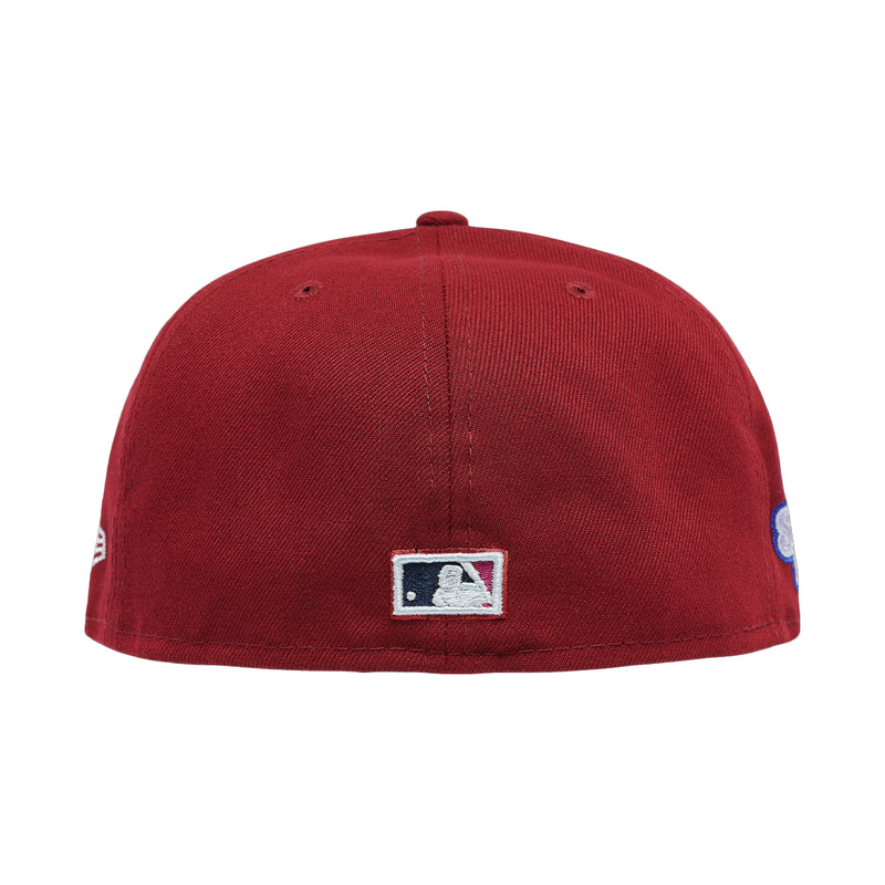 New Era Mens MLB Philadelphia Phillies Polar Lights 59Fifty Fitted Hat 60296493 Red, Lavender Undervisor