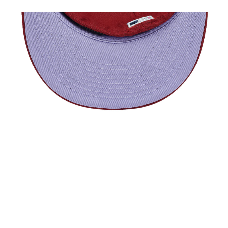New Era Mens MLB Philadelphia Phillies Polar Lights 59Fifty Fitted Hat 60296493 Red, Lavender Undervisor