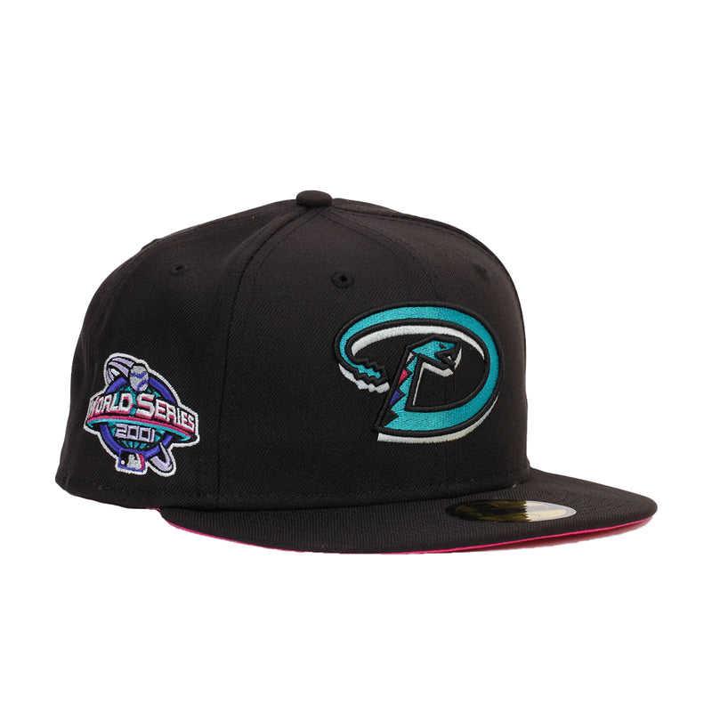 New Era Mens MLB Arizona Diamondbacks Polar Lights 59Fifty Fitted Hat 60296497 Black, Pink Undervisor