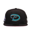 New Era Mens MLB Arizona Diamondbacks Polar Lights 59Fifty Fitted Hat 60296497 Black, Pink Undervisor