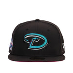 New Era Mens MLB Arizona Diamondbacks Polar Lights 59Fifty Fitted Hat 60296497 Black, Pink Undervisor