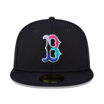 New Era Mens MLB Boston Red Sox Polar Lights 59Fifty Fitted Hat 60296500 Navy, Pink Undervisor