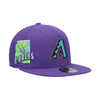 New Era Mens MLB Arizona Diamondbacks Stateview 59Fifty Fitted Hat 60296531 Purple, Grey Undervisor
