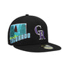 New Era Mens MLB Colorado Rockies Stateview 59Fifty Fitted Hat 60296532 Black, Grey Undervisor