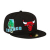 New Era Mens NBA Chicago Bulls Stateview 59Fifty Fitted Hat 60296548 Black, Grey Undervisor