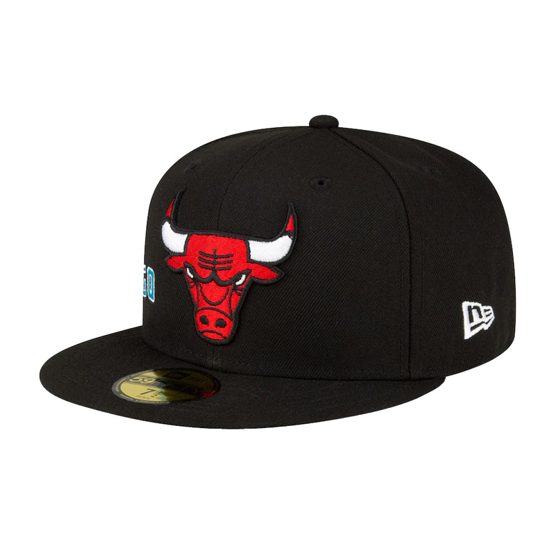 New Era Mens NBA Chicago Bulls Stateview 59Fifty Fitted Hat 60296548 Black, Grey Undervisor