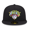 New Era Mens NBA New York Knicks Color Pack Multi Side Patch 59Fifty Fitted Hat 60303680 Black, Grey Undervisor