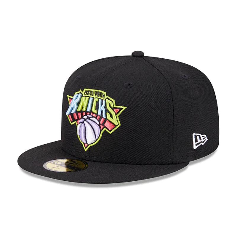 New Era Mens NBA New York Knicks Color Pack Multi Side Patch 59Fifty Fitted Hat 60303680 Black, Grey Undervisor