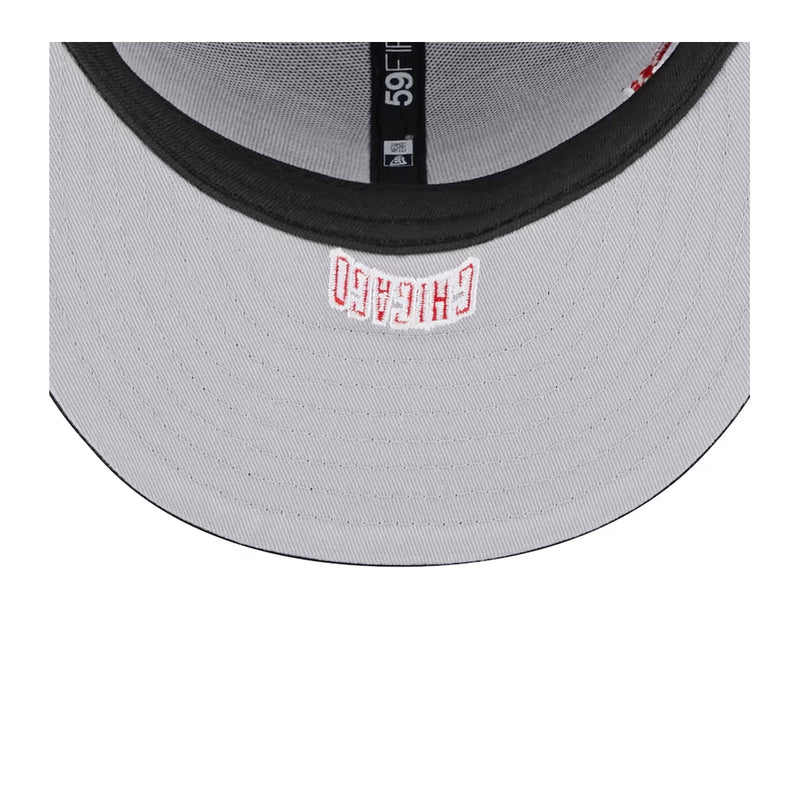 New Era Mens NBA Chicago Bulls Arch E1 59Fifty Fitted Hat 60305166 Black, Grey Undervisor