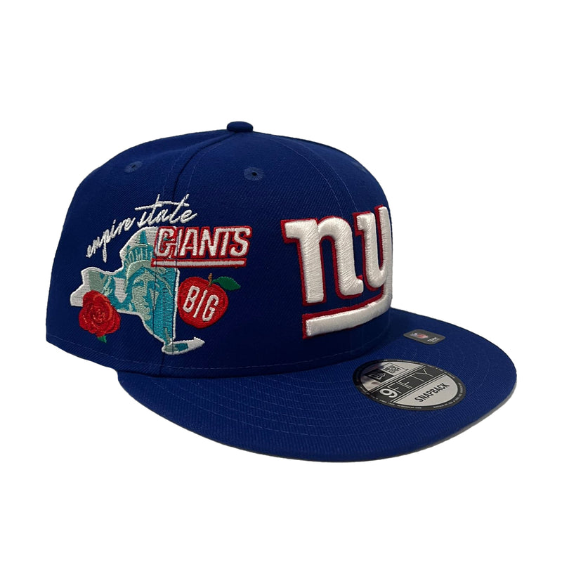 New Era Mens NFL New york Giants Icon E1 9Fifty Snapback Hat 60311114 Blue, Grey Undervisor