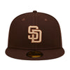New Era Mens MLB San Diego Padres Monocamo 59Fifty Fitted Hat 60347136 Brown, Beige Undervisor