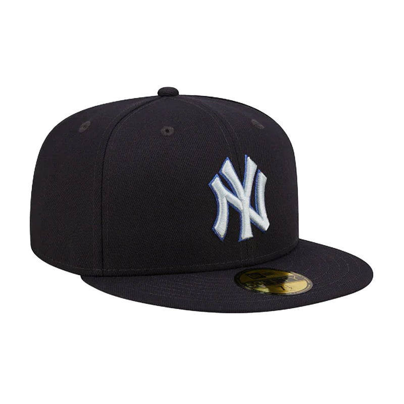 New Era Mens MLB New York Yankees Monocamo 59Fifty Fitted Hat 60347146 Navy, Sky blue Undervisor