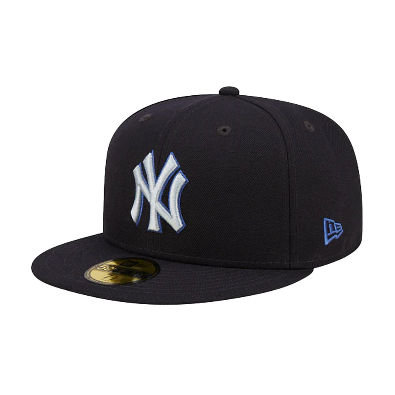 New Era Mens MLB New York Yankees Monocamo 59Fifty Fitted Hat 60347146 Navy, Sky blue Undervisor