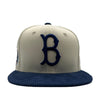 New Era Unisex MLB Brooklyn Dodgers Pro Image 2022 Chrome Corduroy 59Fifty Fitted Hat 60349987 White/Blue, Green Undervisor