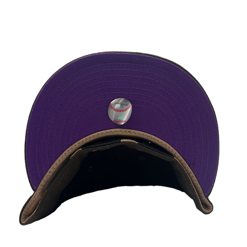 New Era Mens MLB New York Mets Pro Image 2022 Plaid UV 59Fifty Fitted Hat 60351299 Black, Purple Undervisor
