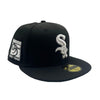 New Era Mens MLB Chicago White Sox Metallic Thread Logo 59Fifty Fitted Hat 60355180 Black, Dark Green Undervisor