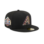 New Era Mens MLB Arizona Diamondbacks Botanical 59Fifty Fitted Hat 60355785 Black, Dark Green Undervisor