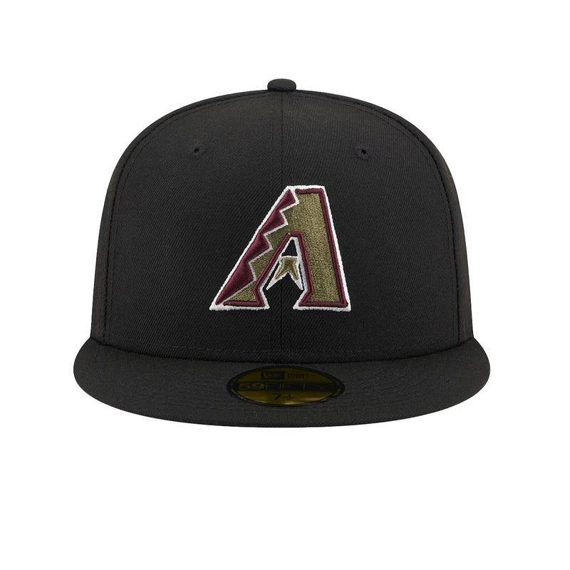 New Era Mens MLB Arizona Diamondbacks Botanical 59Fifty Fitted Hat 60355785 Black, Dark Green Undervisor