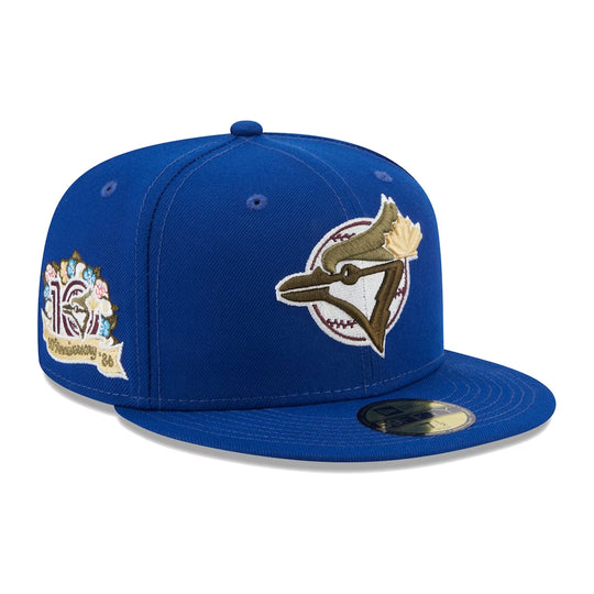 New Era Mens MLB Toronto Blue Jays Botanical 59Fifty Fitted Hat 60355800 Blue, Dark Green Undervisor