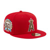 New Era Mens MLB Los Angeles Angels Botanical 59Fifty Fitted Hat 60355801 Scarlet Red, Dark Green Undervisor