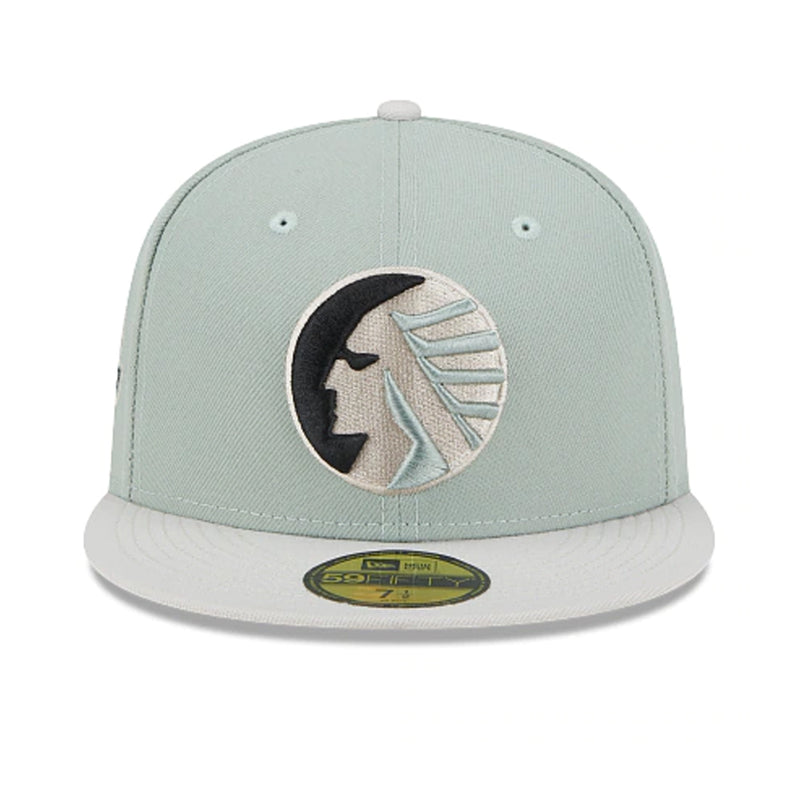 New Era Mens Memphis Chicks Hometown Roots 59Fifty Fitted Hat 60355811 Evergreens Satin, Grey Undervisor
