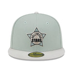 New Era Mens Hollywood Stars Hometown Roots 59Fifty Fitted Hat 60355820 Evergreens Satin, Grey Undervisor