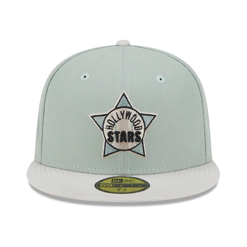 New Era Mens Hollywood Stars Hometown Roots 59Fifty Fitted Hat 60355820 Evergreens Satin, Grey Undervisor