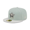 New Era Mens Hollywood Stars Hometown Roots 59Fifty Fitted Hat 60355820 Evergreens Satin, Grey Undervisor