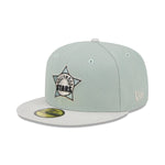New Era Mens Hollywood Stars Hometown Roots 59Fifty Fitted Hat 60355820 Evergreens Satin, Grey Undervisor