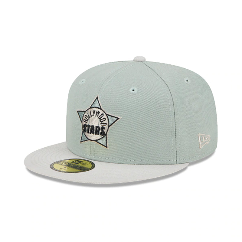 New Era Mens Hollywood Stars Hometown Roots 59Fifty Fitted Hat 60355820 Evergreens Satin, Grey Undervisor