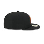 New Era Mens MLB Los Angeles Dodgers Metallic Pop 59Fifty Fitted Hat 60355830 Black, Orange Undervisor