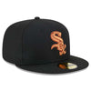 New Era Mens MLB Chicago White Sox Metallic Pop 59Fifty Fitted Hat 60355831 Black, Orange Undervisor