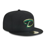 New Era Mens MLB Arizona Diamondbacks Metallic Pop 59Fifty Fitted Hat 60355832 Black, Green Undervisor