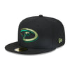 New Era Mens MLB Arizona Diamondbacks Metallic Pop 59Fifty Fitted Hat 60355832 Black, Green Undervisor
