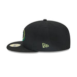 New Era Mens MLB Arizona Diamondbacks Metallic Pop 59Fifty Fitted Hat 60355832 Black, Green Undervisor