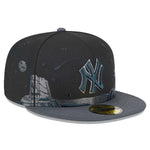 New Era Mens MLB New York Yankees Planetary 59Fifty Fitted Hat 60355877 Black, Grey Undervisor