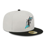 New Era Mens MLB Florida Marlins World Class 59Fifty Fitted Hat 60355958 Beige/Black, Grey Undervisor